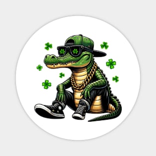 Alligator Lucky Clover St. Patrick's Day Magnet